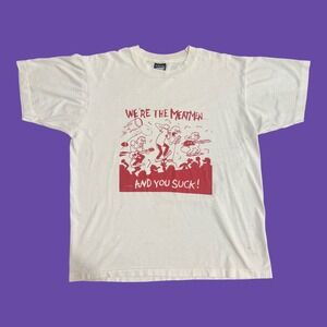 Vintage 80s The Meatmen And You Suck Punk Band Tee XL Screen Stars Single Stitch